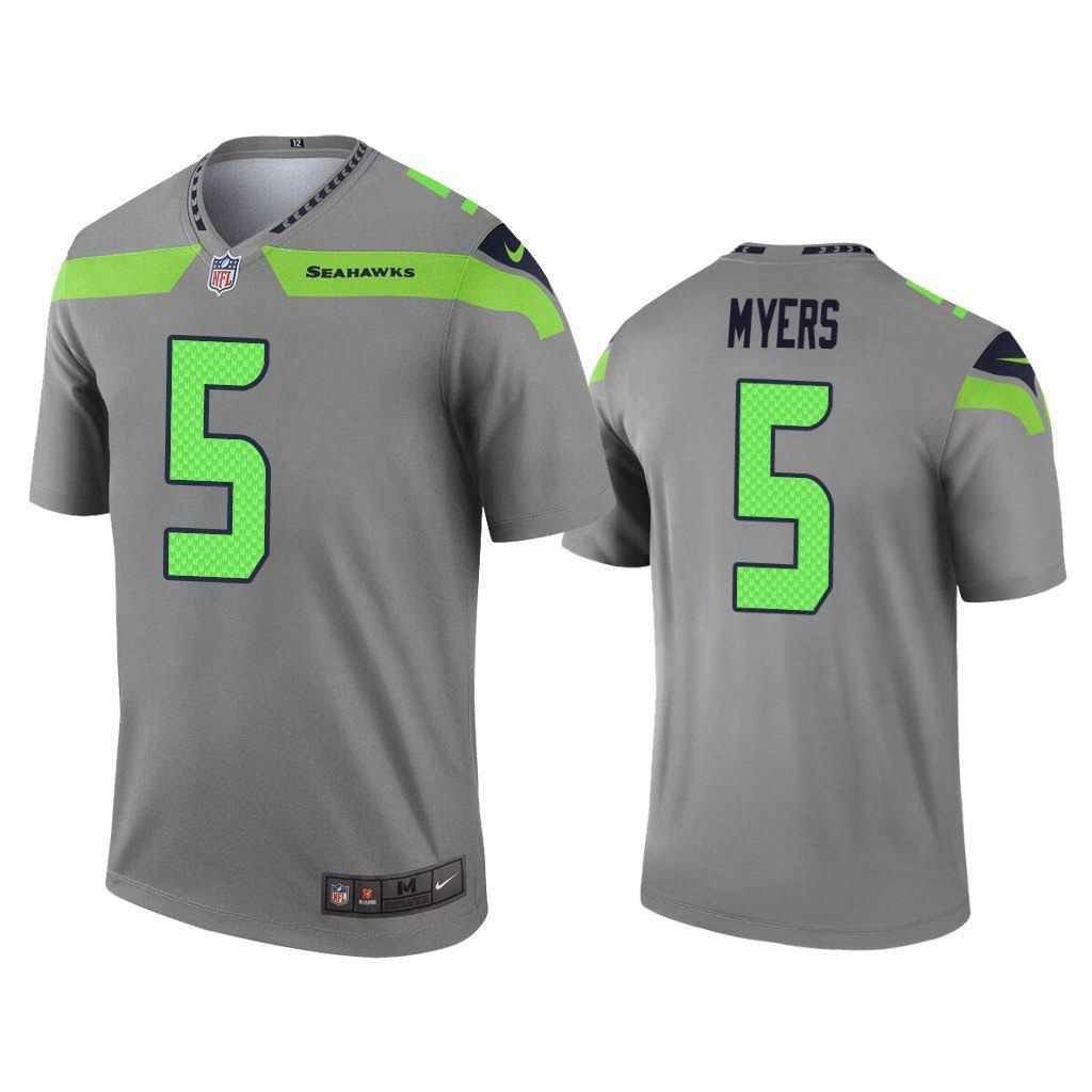 Men Seattle Seahawks #5 Jason Myers Nike Gray Inverted Legend NFL Jersey->seattle seahawks->NFL Jersey